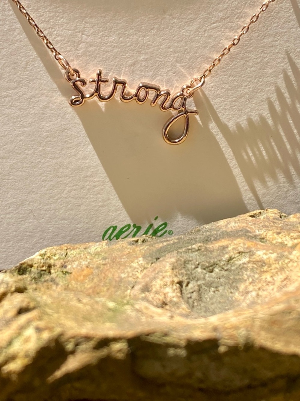 Strong Script Pendant Necklace - Gold - Picture 2 of 3